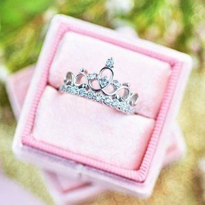 Crown tiara ring, 925 Sterling Silver Charmed Aroma